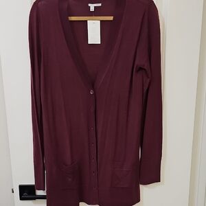 Halogen Women's Burgundy Cardigan Sweater